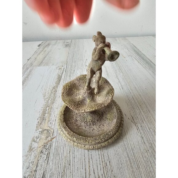 Vintage rabbit bunny fountain water village mini AS IS decor spring Easter - Picture 2 of 9